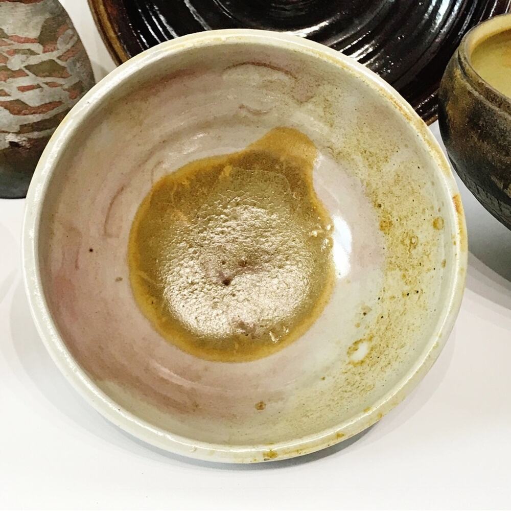 Vintage Signed Studio Art Pottery Tea Noodle Bowl Pastel Drip Glaze Footed Dish - Picture 5 of 15